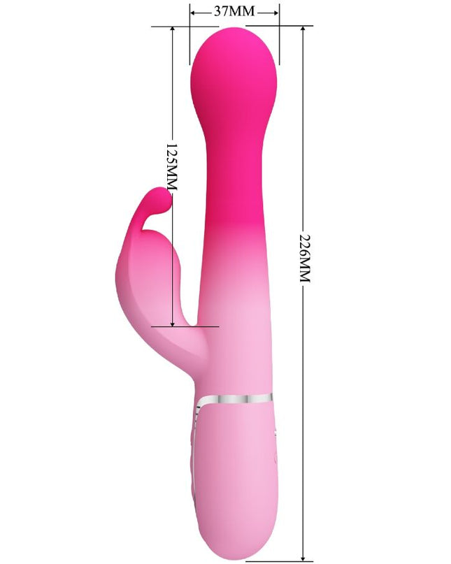 PRETTY LOVE - VIBRATOR DEJON 3 ÎN 1 MULTIFUNCȚIONAL ÎN FORMĂ DE IEPURE ROZ