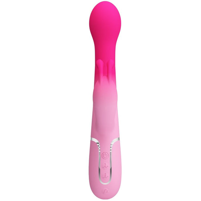PRETTY LOVE - VIBRATOR DEJON 3 ÎN 1 MULTIFUNCȚIONAL ÎN FORMĂ DE IEPURE ROZ