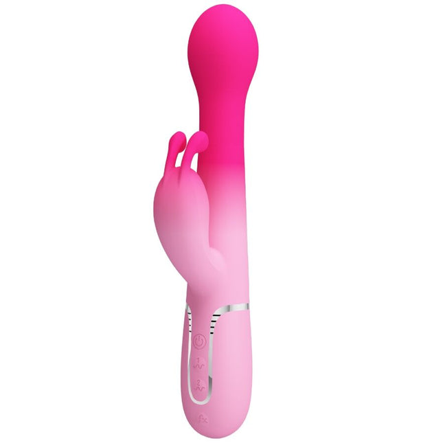 PRETTY LOVE - VIBRATOR DEJON 3 ÎN 1 MULTIFUNCȚIONAL ÎN FORMĂ DE IEPURE ROZ