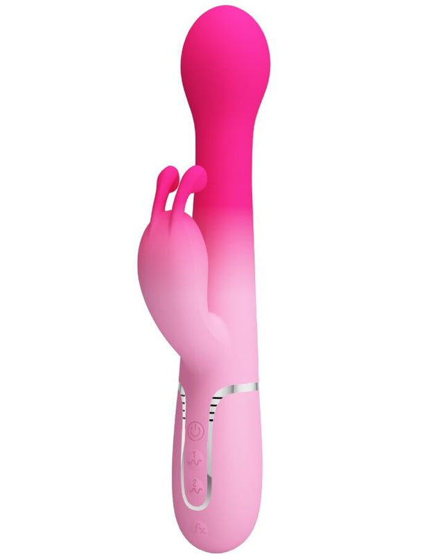 PRETTY LOVE - VIBRATOR DEJON 3 ÎN 1 MULTIFUNCȚIONAL ÎN FORMĂ DE IEPURE ROZ