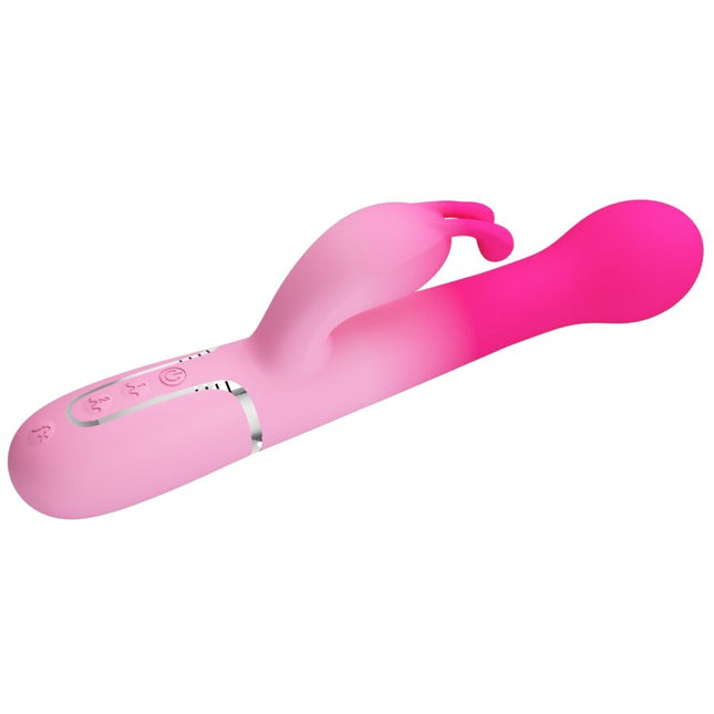 PRETTY LOVE - VIBRATOR DEJON 3 ÎN 1 MULTIFUNCȚIONAL ÎN FORMĂ DE IEPURE ROZ