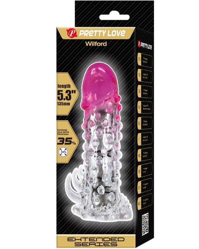 PRETTY LOVE - TEACĂ REALISTICĂ WILFORD PENTRU MĂRIREA PENISULUI CU GRAVARE ÎN RELOC ROZ