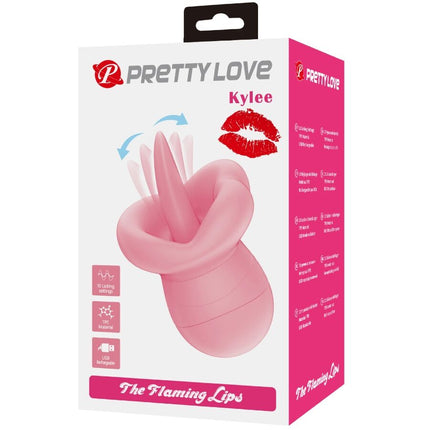 PRETTY LOVE - STIMULATOR DE CLITORIS PENTRU LIMBĂ KYLEE, 10 VIBRAȚII, ROZ NUDE