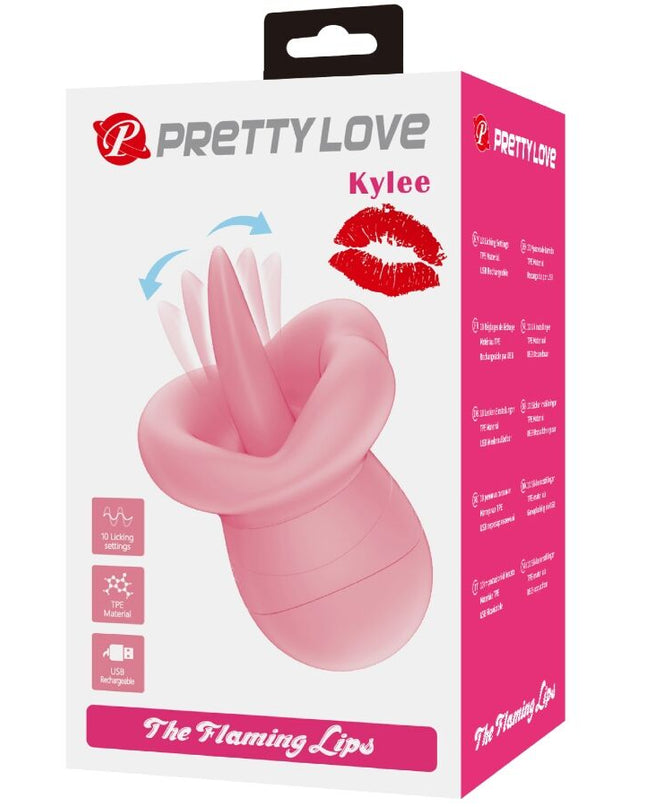 PRETTY LOVE - STIMULATOR DE CLITORIS PENTRU LIMBĂ KYLEE, 10 VIBRAȚII, ROZ NUDE