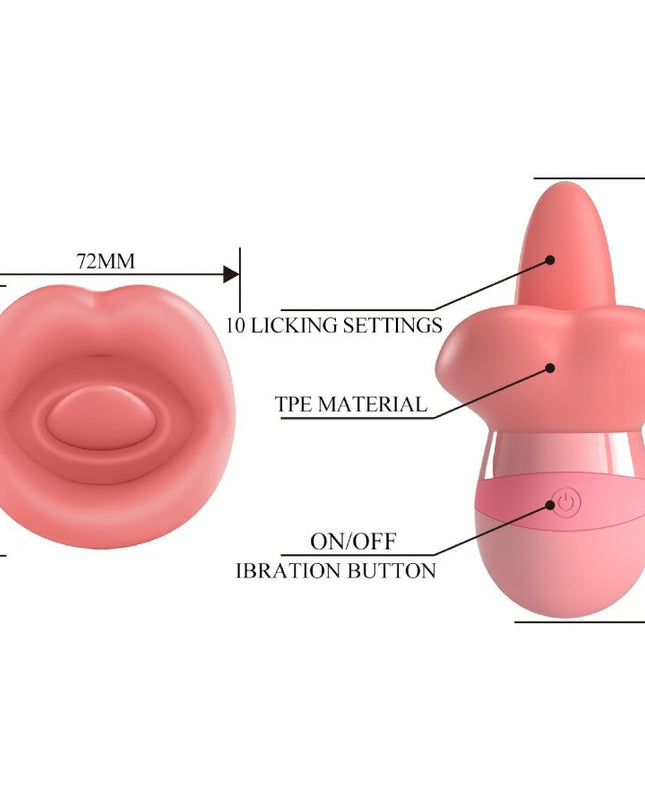 PRETTY LOVE - STIMULATOR DE CLITORIS PENTRU LIMBĂ KYLEE, 10 VIBRAȚII, ROZ NUDE