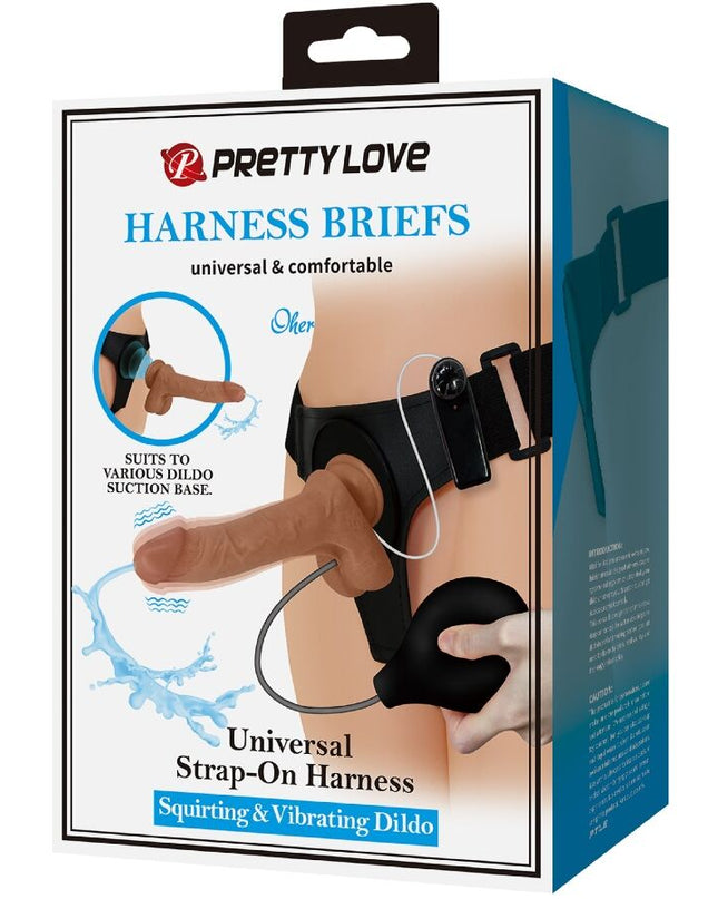 PRETTY LOVE - HAM UNIVERSAL CU DILDO VIBRANT ȘI CU EIATRICĂ 15,5 CM MULATOR