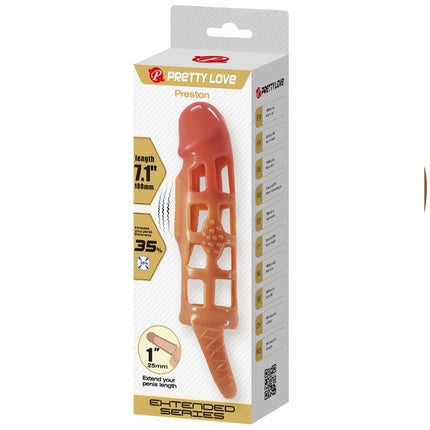 PRETTY LOVE - MANȘON VIBRANT PENTRU PENIS PRESTON 18 CM