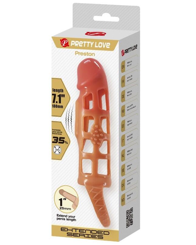 PRETTY LOVE - MANȘON VIBRANT PENTRU PENIS PRESTON 18 CM