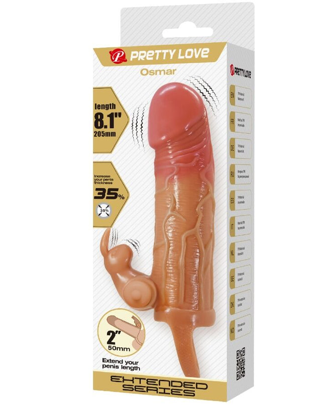 PRETTY LOVE - MANȘON PENTRU PENIS OSMAR + STIMULATOR VIBRATOR DE CLITORIS