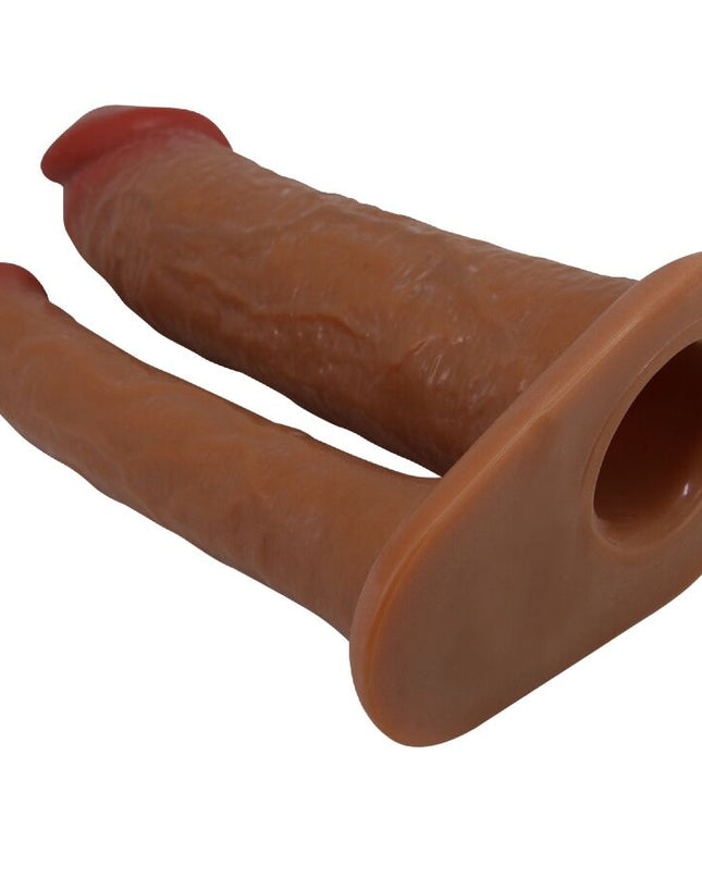 PRETTY LOVE - YAIRON MÂNĂ DUBLU PENTRU PENIS CU EXTENSIE DE 4 CM MULATTO