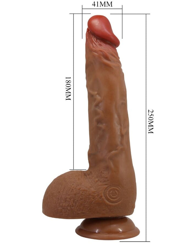 BAILE - VIBRATOR REALISTIC BEAUTIFUL WILKS CU 5 SETĂRI 25 CM MULATOR