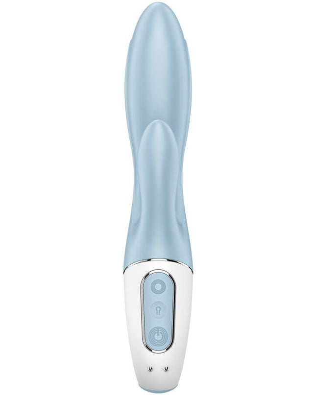 SATISFYER - VIBRATOR GONFLABIL IEPURE CU POMPA DE AER IEPURE 1, ALBASTRU
