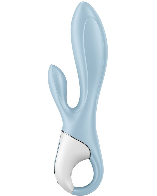 SATISFYER - VIBRATOR GONFLABIL IEPURE CU POMPA DE AER IEPURE 1, ALBASTRU