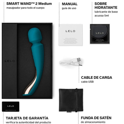 LELO - SMART MEDIUM WAND 2 MASAJ ALBASTRU OCEAN