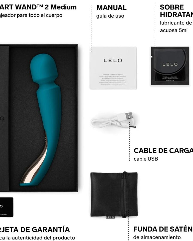 LELO - SMART MEDIUM WAND 2 MASAJ ALBASTRU OCEAN