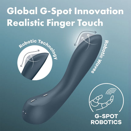SATISFYER - VIBRATOR G-SPOT WAVE 4 CU PROGRAM DE 12 VIBRAȚII GRI ÎNCHIS
