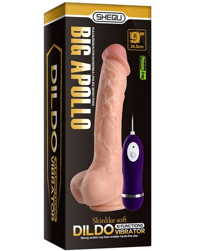 SHEQU - DILDO VIBRATOR APOLO CU TELECOMANDĂ 24,5 CM