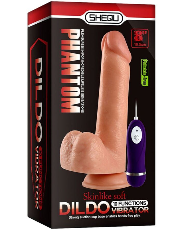SHEQU - DILDO VIBRATOR PHANTOM CU TELECOMANDĂ 20 CM