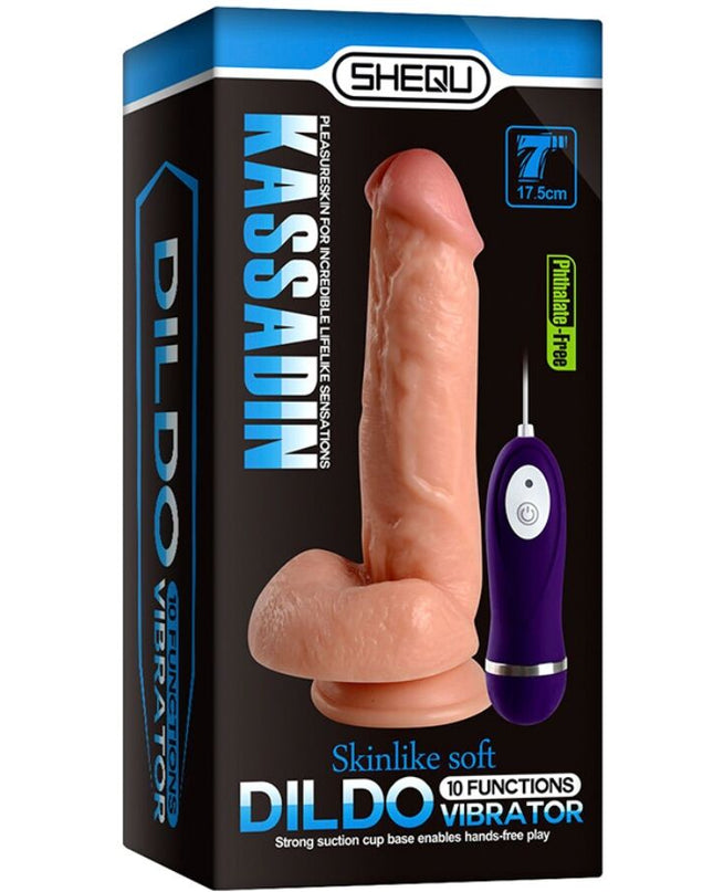 SHEQU - DILDO VIBRATOR KASSADIN CU TELECOMANDĂ 17,5 CM