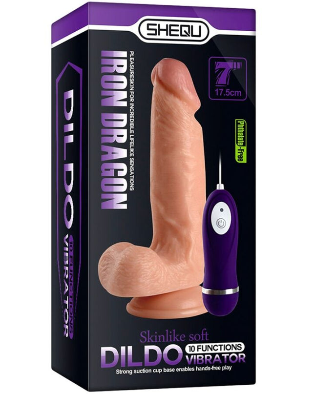 SHEQU - DILDO VIBRATOR IRON DRAGON CU TELECOMANDĂ 17,5 CM