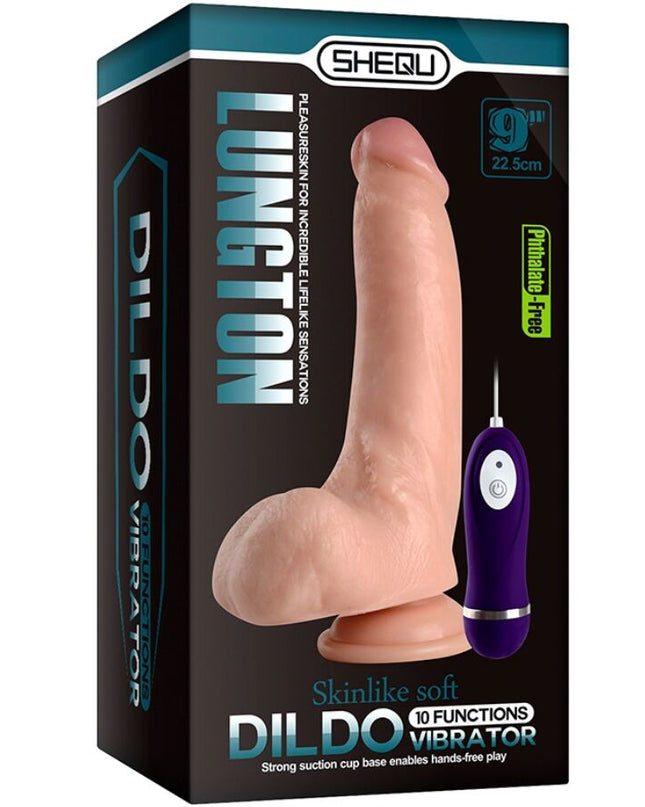 SHEQU - DILDO VIBRATOR LUNGTON CU TELECOMANDĂ 22,5 CM