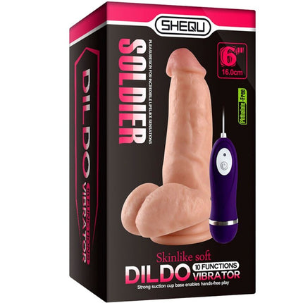 SHEQU - DILDO VIBRATOR SOLDIER CU TELECOMANDĂ 16 CM