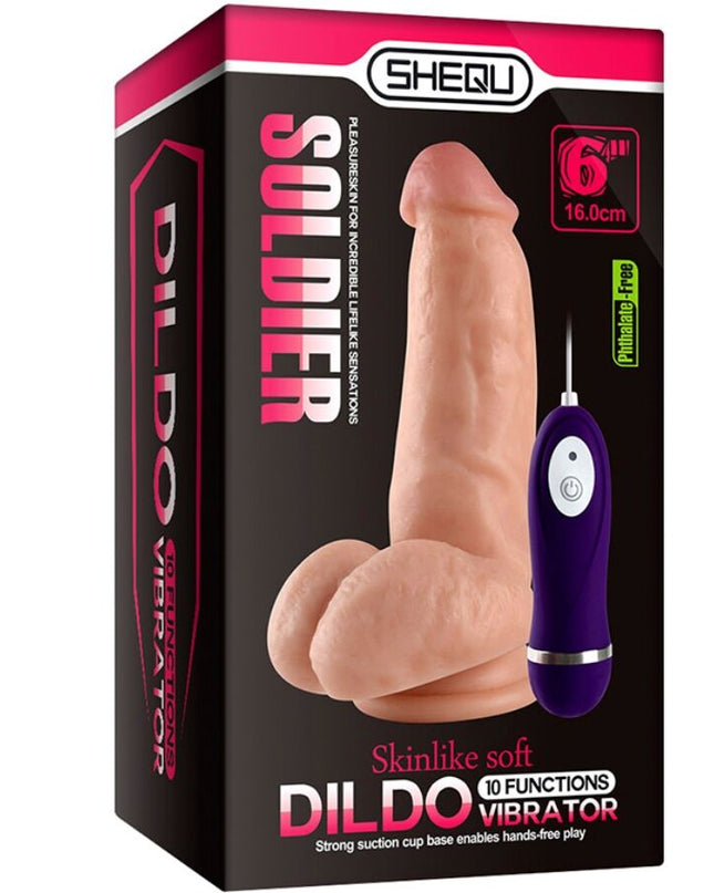 SHEQU - DILDO VIBRATOR SOLDIER CU TELECOMANDĂ 16 CM