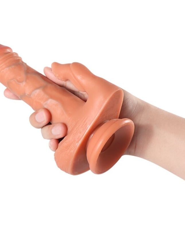 SHEQU - DILDO ȘI STIMULATOR DE CLITORIS JULIAN CU VIBRAȚII ȘI TELECOMANDĂ 16 CM