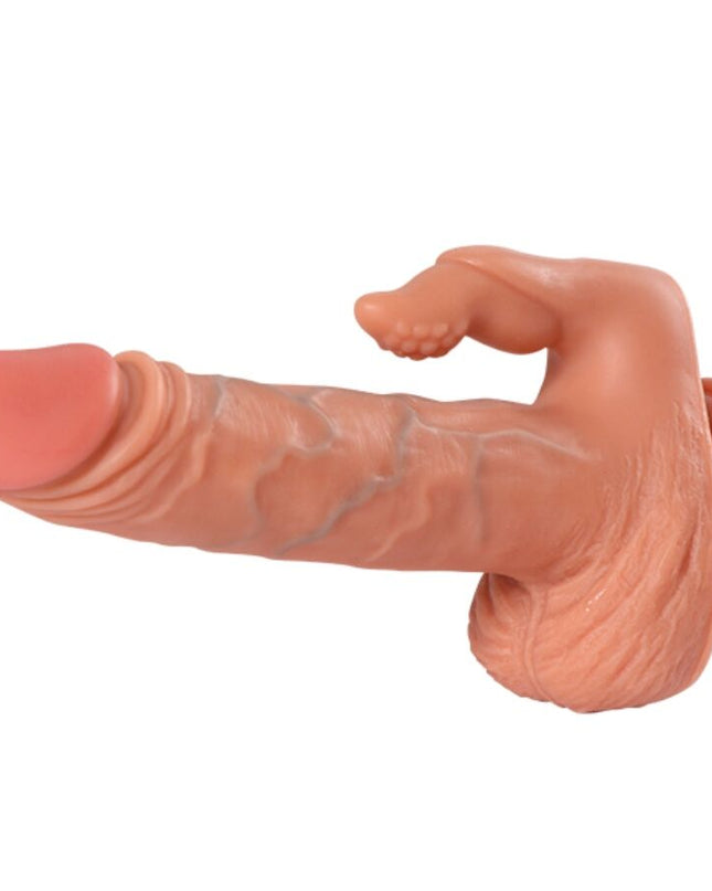 SHEQU - DILDO ȘI STIMULATOR DE CLITORIS JULIAN CU VIBRAȚII ȘI TELECOMANDĂ 16 CM