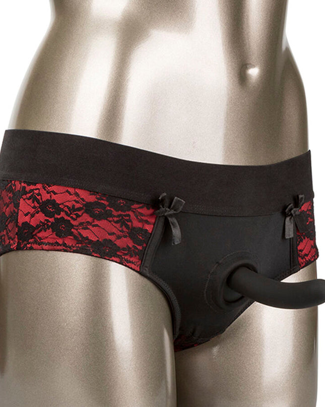 CALEXOTICS - SET SCANDAL DE CHILOTURI FĂRĂ CULOARE CU DILDO MĂRIMEA S/M