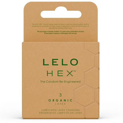 LELO - CUTIE DE PRESERVATIVI ORGANICI HEX 3 UNITĂȚI