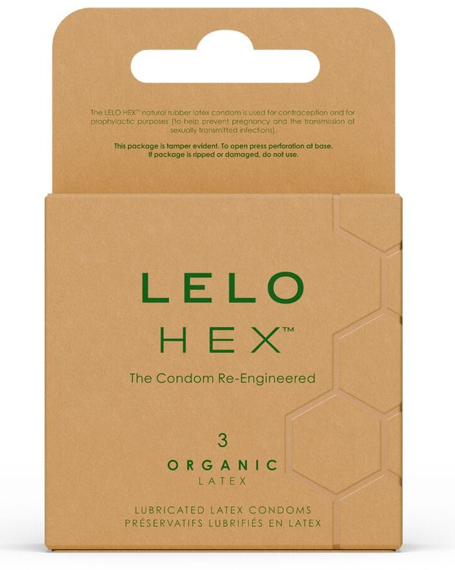 LELO - CUTIE DE PRESERVATIVI ORGANICI HEX 3 UNITĂȚI
