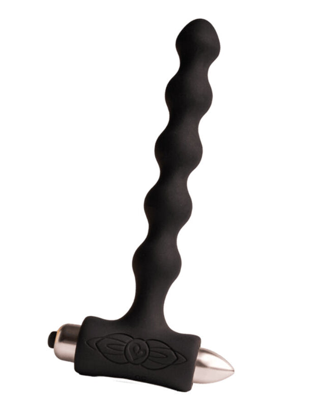 ROCKS-OFF - VIBRATOR PETITE SENSATIONS PEARLS CU DOP ANAL NEGRU