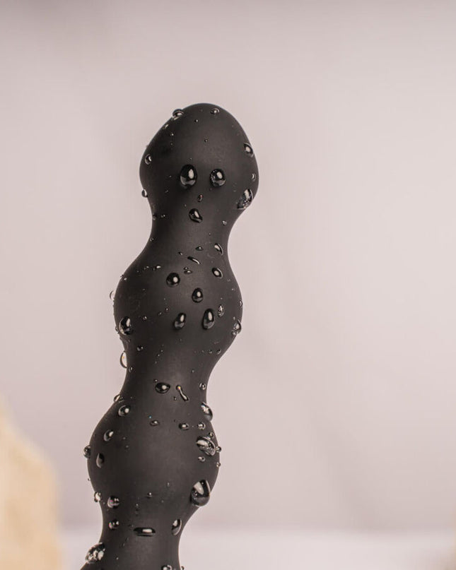 ROCKS-OFF - VIBRATOR PETITE SENSATIONS PEARLS CU DOP ANAL NEGRU