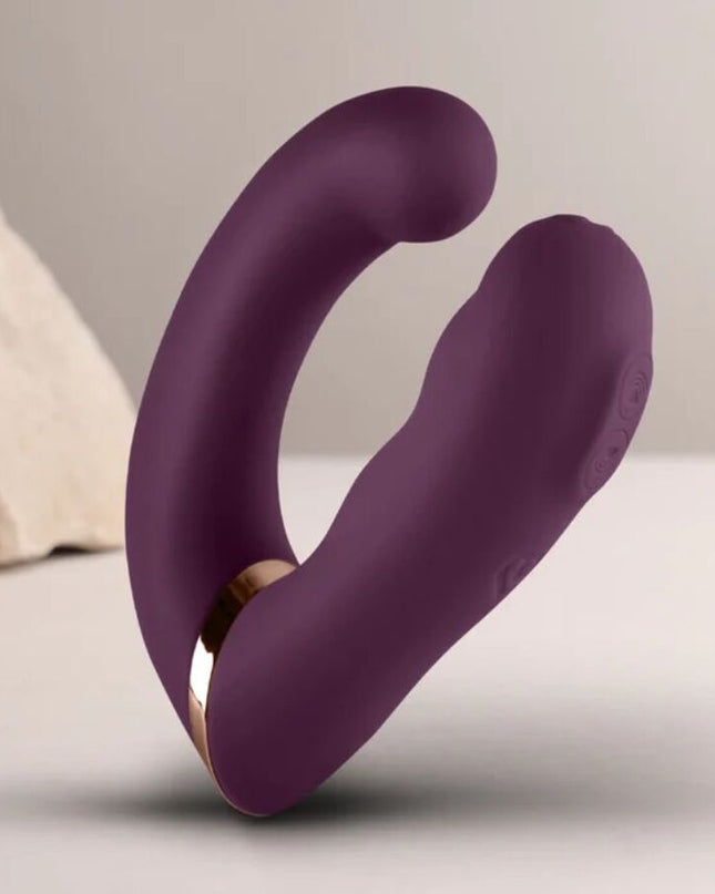 ROCKS-OFF - VIBRATOR DUAL GEMINI STIMULATOR CLITORIS PENTRU PUNCTUL G, MOV