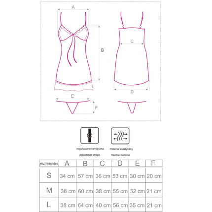 LIVCO CORSETTI FASHION - LUISE 1710 BABYDOLL + TANGA NEGRU M