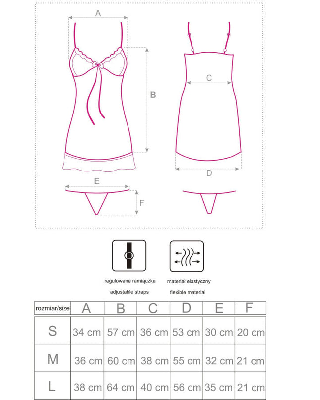 LIVCO CORSETTI FASHION - LUISE 1710 BABYDOLL + TANGA NEGRU M