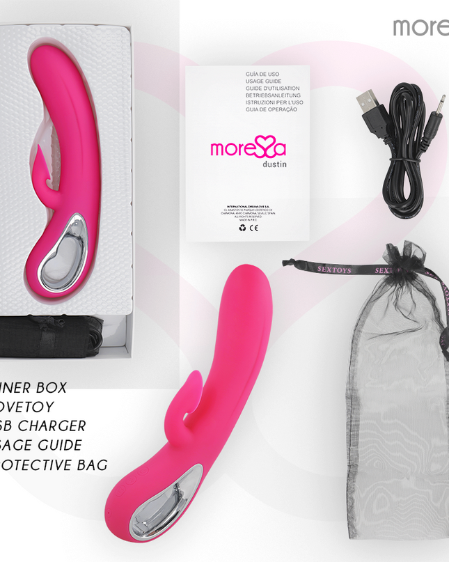 MORESSA - DUSTIN ASPIRĂ CLITORIA ȘI VIBRAȚII PUTERNICE DIN SILICON PREMIUM REÎNCĂRCABIL