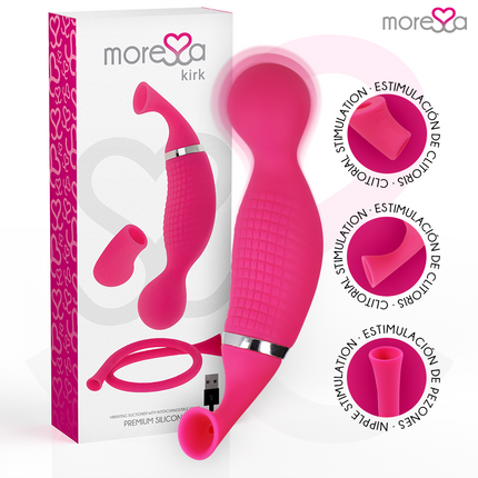MORESSA - KIRK DUO SUCTION + MASAJ MULTIPERTANTĂ, REÎNCĂRCABIL, DIN SILICON PREMIUM