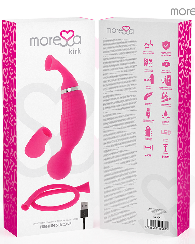 MORESSA - KIRK DUO SUCTION + MASAJ MULTIPERTANTĂ, REÎNCĂRCABIL, DIN SILICON PREMIUM