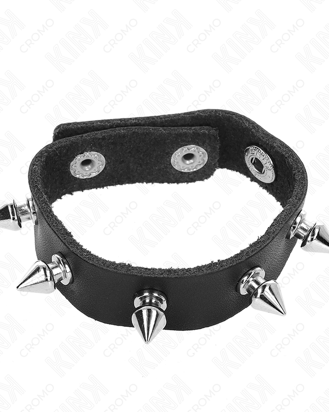 KINK - INEL DE PENIS DIN PIELE CU ȚEPE 21,5 X 1,6 CM