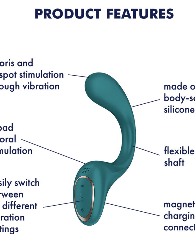 SATISFYER - VIBRATOR G FOR FODDES 2 RABBIT VERDE STICLĂ
