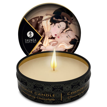 SHUNGA - MINI CARESS BY CANDELIGHT LUMÂNARE DE MASAJ CU CIOCOLATĂ 30 ML