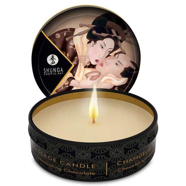 SHUNGA - MINI CARESS BY CANDELIGHT LUMÂNARE DE MASAJ CU CIOCOLATĂ 30 ML