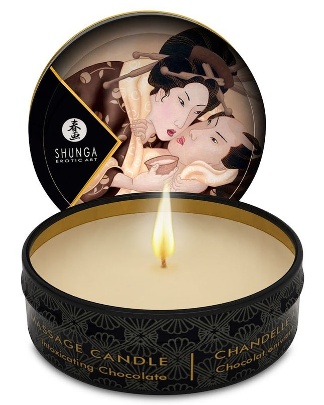 SHUNGA - MINI CARESS BY CANDELIGHT LUMÂNARE DE MASAJ CU CIOCOLATĂ 30 ML