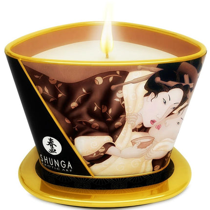 SHUNGA - MINI CARESS BY CANDELIGHT LUMÂNARE DE MASAJ CU CIOCOLATĂ 170 ML