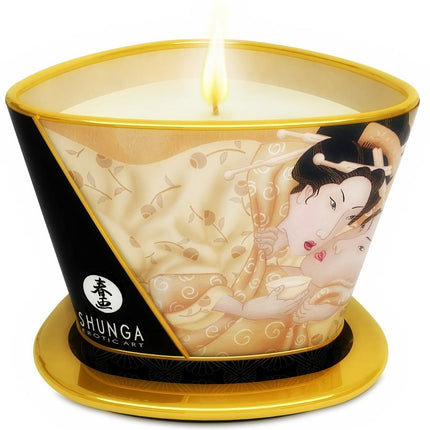 SHUNGA - MINI CARESS BY CANDELIGHT LUMÂNARE DE MASAJ CU VANILIE 170 ML