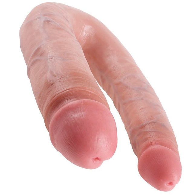 KING COCK - PENIS MARE DUBLĂ ÎN FORMĂ DE U, CARNE CU PROBLEME, 17,8 CM