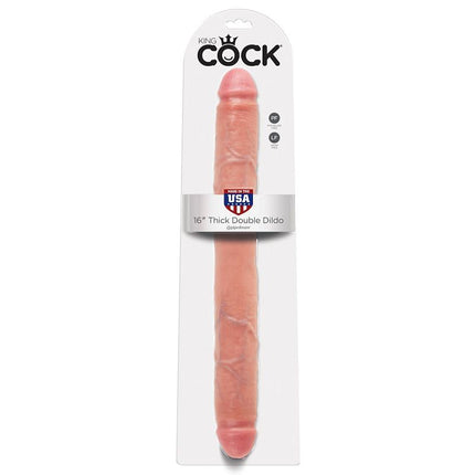 KING COCK - DILDO DUBLU GROS DIN CARNE 40,6 CM