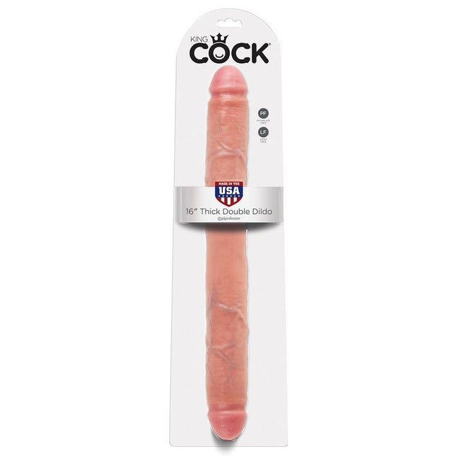 KING COCK - DILDO DUBLU GROS DIN CARNE 40,6 CM